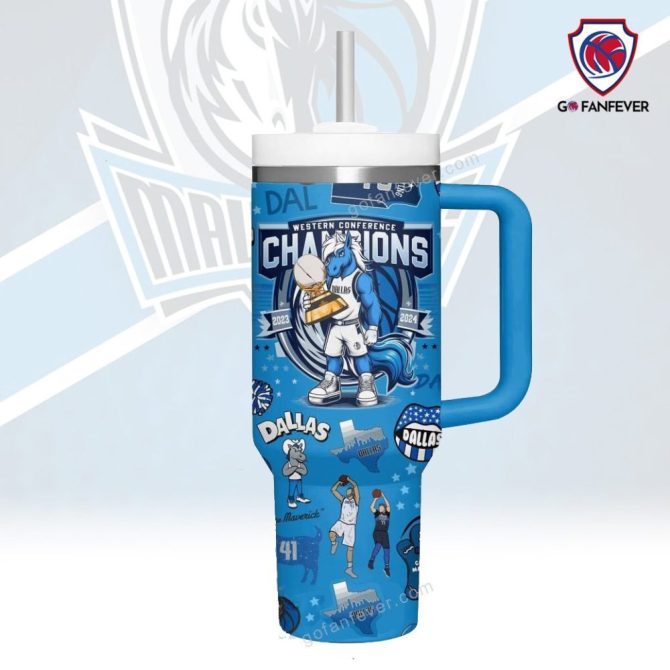 Dallas Mavericks Nba Custom Stanley Quencher 40Oz Stainless Steel Tumbler With Handle - Image 3
