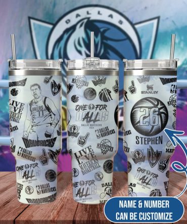 Dallas Mavericks Nba Custom Stanley Quencher 40Oz Stainless Steel Tumbler With Handle