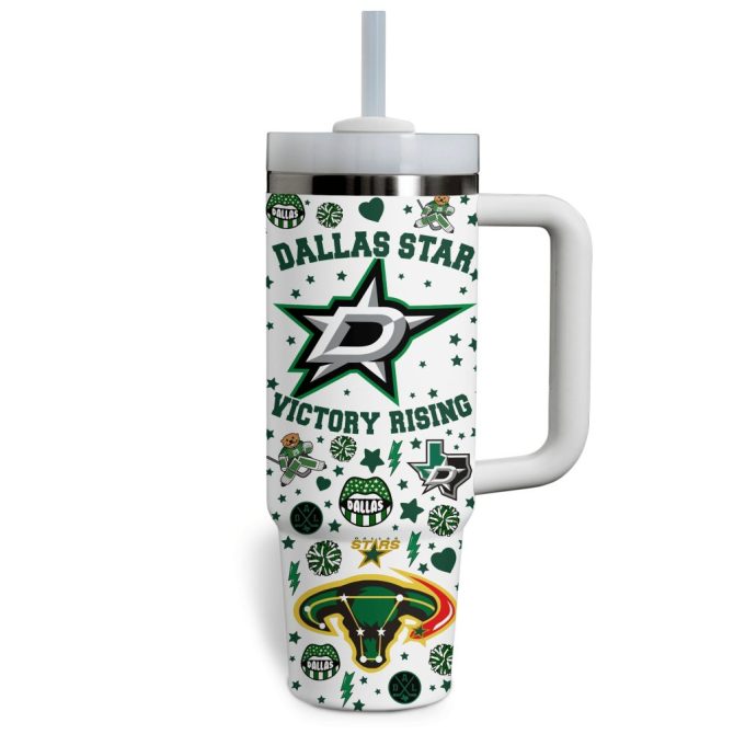 Dallas Stars Nhl Custom Stanley Quencher 40Oz Stainless Steel Tumbler With Handle - Image 3