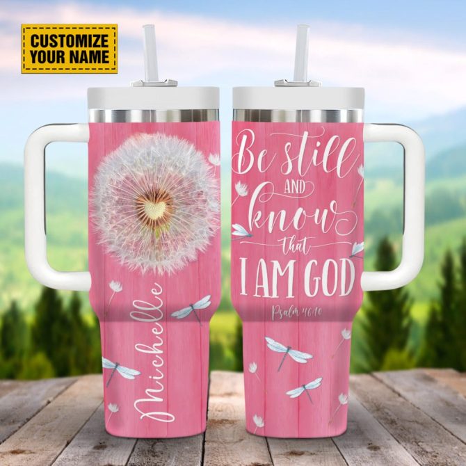 Dandelion Dragonfly God Custom Stanley Quencher 40Oz Stainless Steel Tumbler With Handle - Image 2