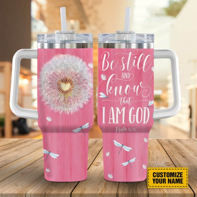 Dandelion Dragonfly God Custom Stanley Quencher 40Oz Stainless Steel Tumbler With Handle - Image 9