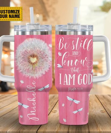 Dandelion Dragonfly God Custom Stanley Quencher 40Oz Stainless Steel Tumbler With Handle