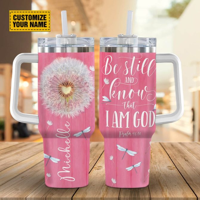 Dandelion Dragonfly God Custom Stanley Quencher 40Oz Stainless Steel Tumbler With Handle