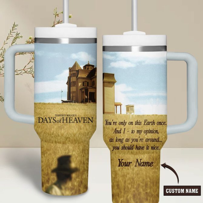 Days Of Heaven Movies Custom Stanley Quencher 40Oz Stainless Steel Tumbler With Handle - Image 3