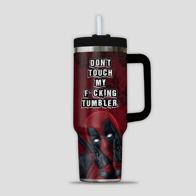 Deadpool Cartoon Custom Stanley Quencher 40Oz Stainless Steel Tumbler - Image 2