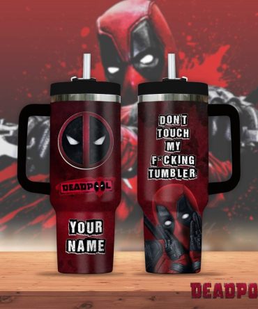 Deadpool Cartoon Custom Stanley Quencher 40Oz Stainless Steel Tumbler