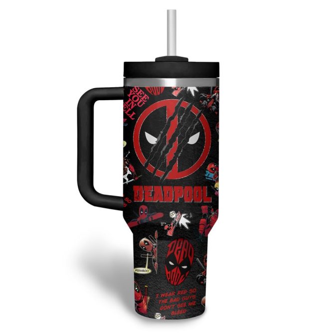 Deadpool Movies Custom Stanley Quencher 40Oz Stainless Steel Tumbler - Image 3