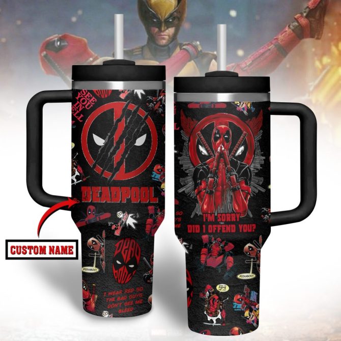 Deadpool Movies Custom Stanley Quencher 40Oz Stainless Steel Tumbler