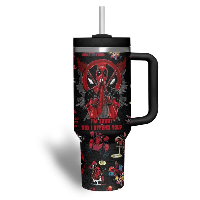 Deadpool Movies Custom Stanley Quencher 40Oz Stainless Steel Tumbler - Image 4