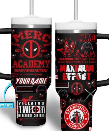 Deadpool Movies Custom Stanley Quencher 40Oz Stainless Steel Tumbler With Handle
