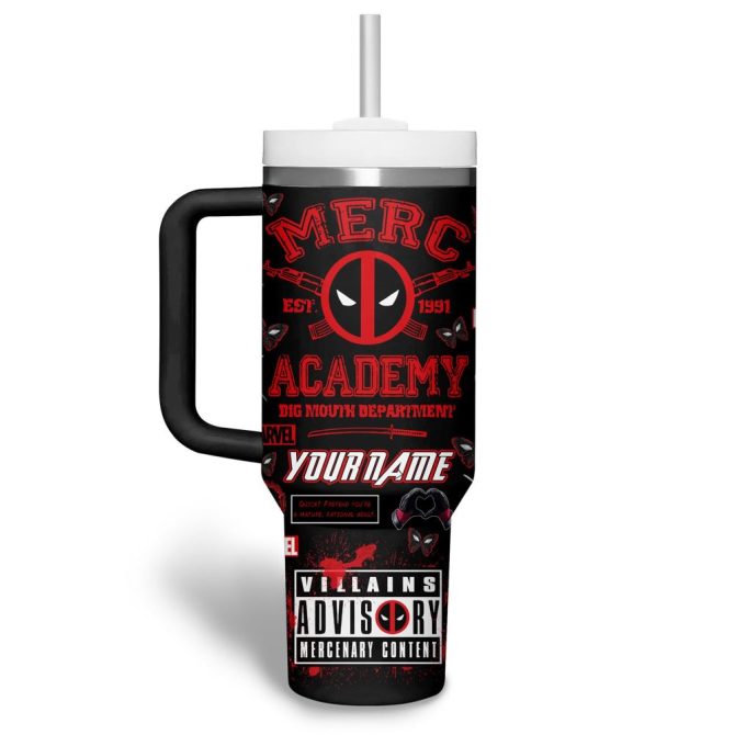 Deadpool Movies Custom Stanley Quencher 40Oz Stainless Steel Tumbler With Handle - Image 3