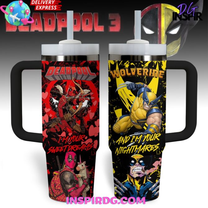Deadpool Wolverine Movies Custom Stanley Quencher 40Oz Stainless Steel Tumbler