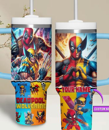 Deadpool Wolverine Movies Custom Stanley Quencher 40Oz Stainless Steel Tumbler