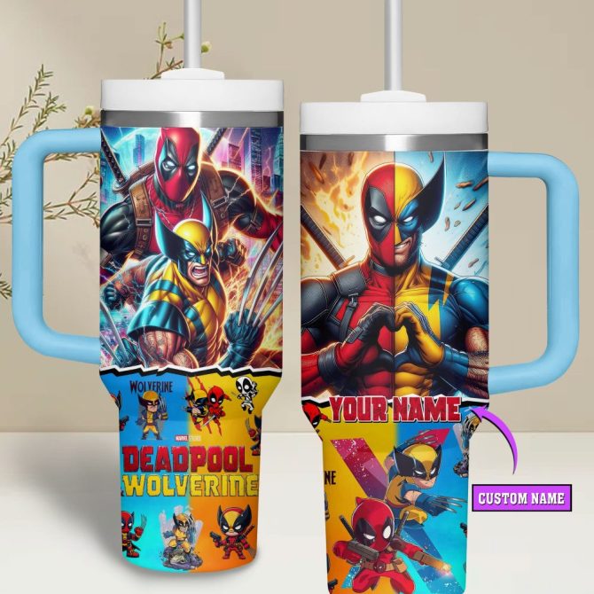 Deadpool Wolverine Movies Custom Stanley Quencher 40Oz Stainless Steel Tumbler