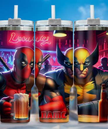 Deadpool Wolverine Movies Custom Stanley Quencher 40Oz Stainless Steel Tumbler With Handle