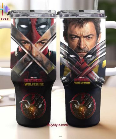 Deadpool Wolverine Movies Custom Stanley Quencher 40Oz Stainless Steel Tumbler With Handle
