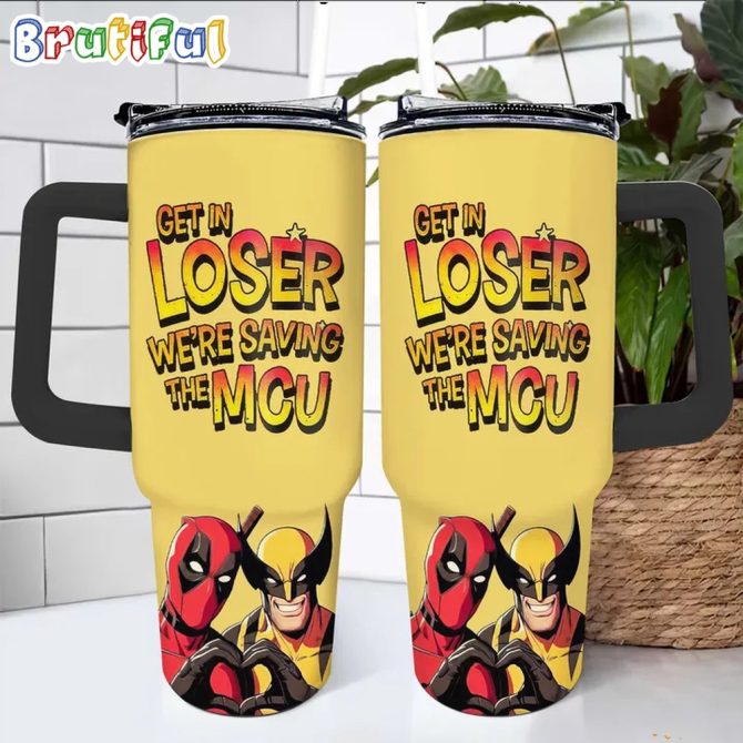 Deadpool Wolverine Movies Custom Stanley Quencher 40Oz Stainless Steel Tumbler With Handle