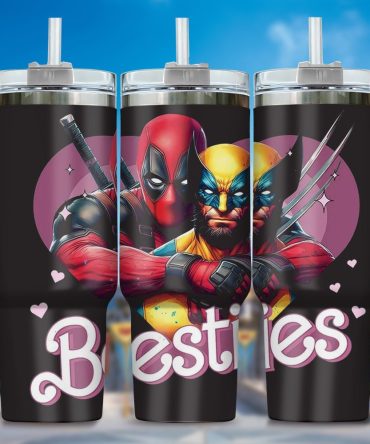 Deadpool Wolverine Movies Custom Stanley Quencher 40Oz Stainless Steel Tumbler With Handle