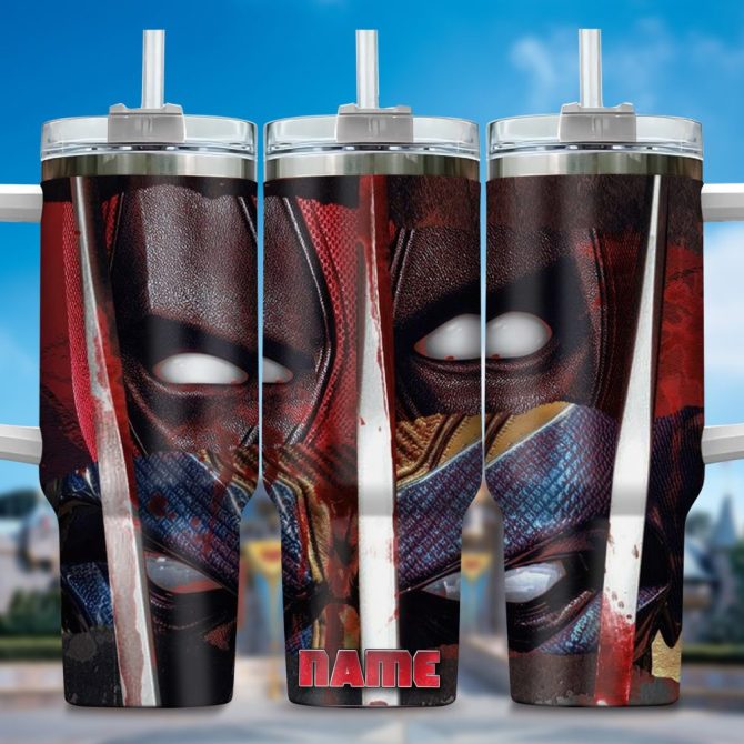 Deadpool Wolverine Movies Custom Stanley Quencher 40Oz Stainless Steel Tumbler With Handle