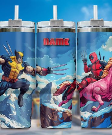 Deadpool Wolverine Movies Custom Stanley Quencher 40Oz Stainless Steel Tumbler With Handle