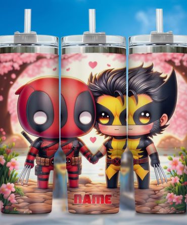 Deadpool Wolverine Movies Custom Stanley Quencher 40Oz Stainless Steel Tumbler With Handle