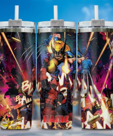 Deadpool Wolverine Movies Custom Stanley Quencher 40Oz Stainless Steel Tumbler With Handle