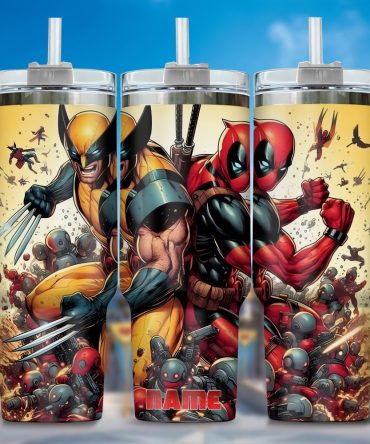 Deadpool Wolverine Movies Custom Stanley Quencher 40Oz Stainless Steel Tumbler With Handle