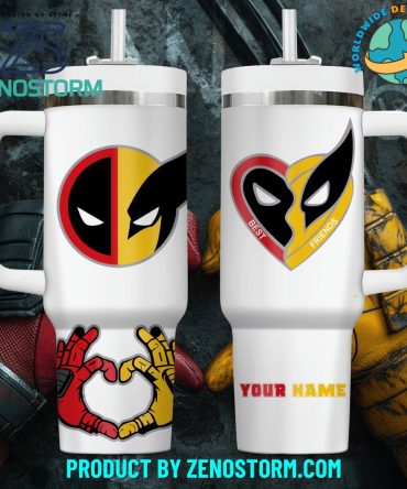 Deadpool Wolverine Movies Custom Stanley Quencher 40Oz Stainless Steel Tumbler With Handle