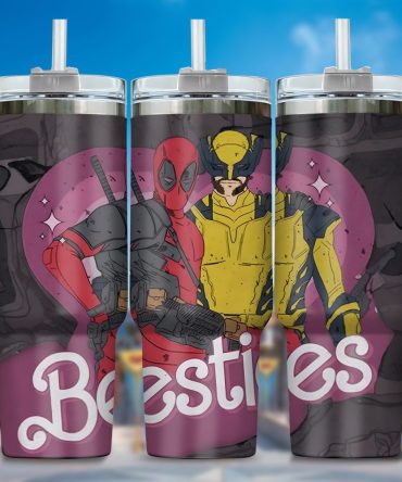 Deadpool Wolverine Movies Custom Stanley Quencher 40Oz Stainless Steel Tumbler With Handle