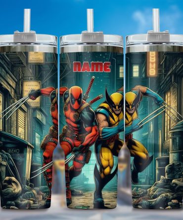 Deadpool Wolverine Movies Custom Stanley Quencher 40Oz Stainless Steel Tumbler With Handle