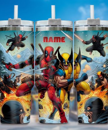 Deadpool Wolverine Movies Custom Stanley Quencher 40Oz Stainless Steel Tumbler With Handle