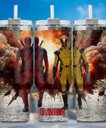 Deadpool Wolverine Movies Custom Stanley Quencher 40Oz Stainless Steel Tumbler With Handle