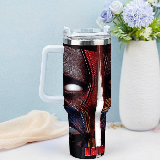 Deadpool Wolverine Movies Custom Stanley Quencher 40Oz Stainless Steel Tumbler With Handle - Image 2