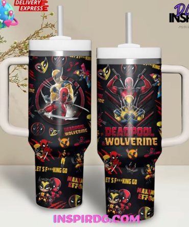 Deadpool Wolverine Movies Custom Stanley Quencher 40Oz Stainless Steel Tumbler