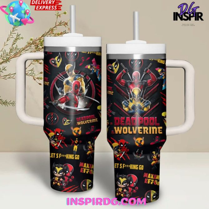 Deadpool Wolverine Movies Custom Stanley Quencher 40Oz Stainless Steel Tumbler