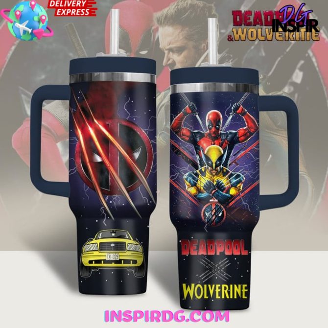 Deadpool Wolverine Movies Custom Stanley Quencher 40Oz Stainless Steel Tumbler
