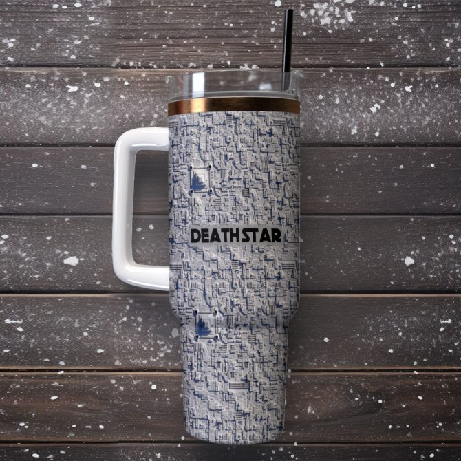 Death Star Star Wars Movies Custom Stanley Quencher 40Oz Stainless Steel Tumbler With Handle - Image 2