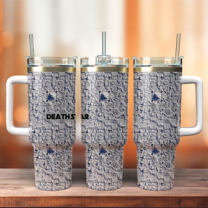 Death Star Star Wars Movies Custom Stanley Quencher 40Oz Stainless Steel Tumbler With Handle