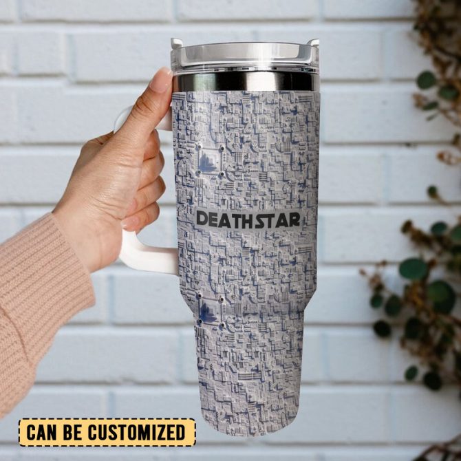 Death Star Star Wars Movies Custom Stanley Quencher 40Oz Stainless Steel Tumbler With Handle - Image 3