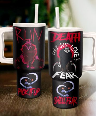 Death The Wolf Puss In Boots Cartoon Custom Stanley Quencher 40Oz Stainless Steel Tumbler With Handle
