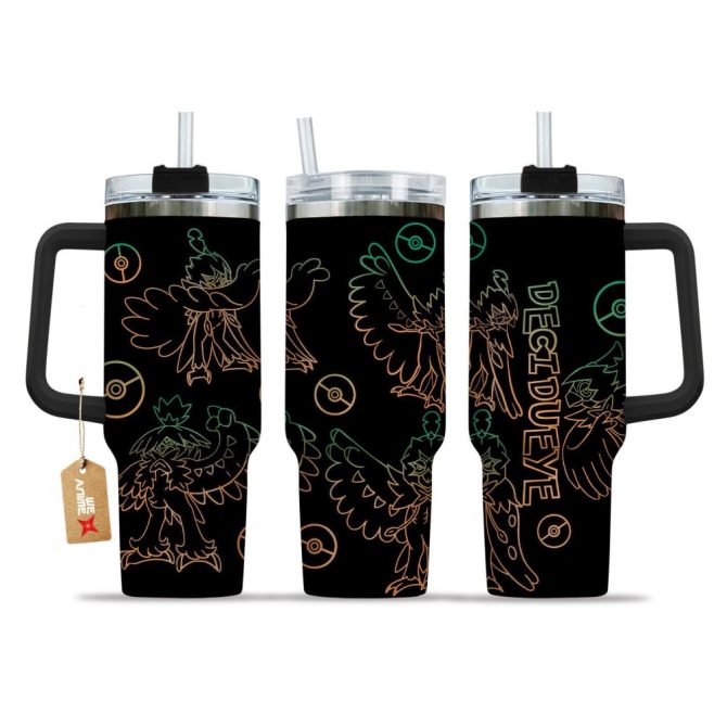 Decidueye Pokemon Anime Custom Stanley Quencher 40Oz Stainless Steel Tumbler