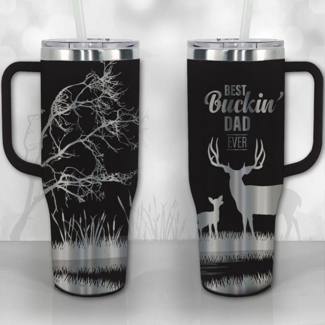 Deer Hunter Dad Custom Stanley Quencher 40Oz Stainless Steel Tumbler