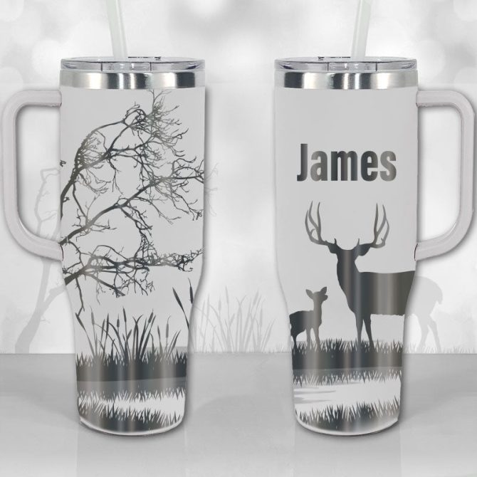 Deer Hunter Dad Custom Stanley Quencher 40Oz Stainless Steel Tumbler