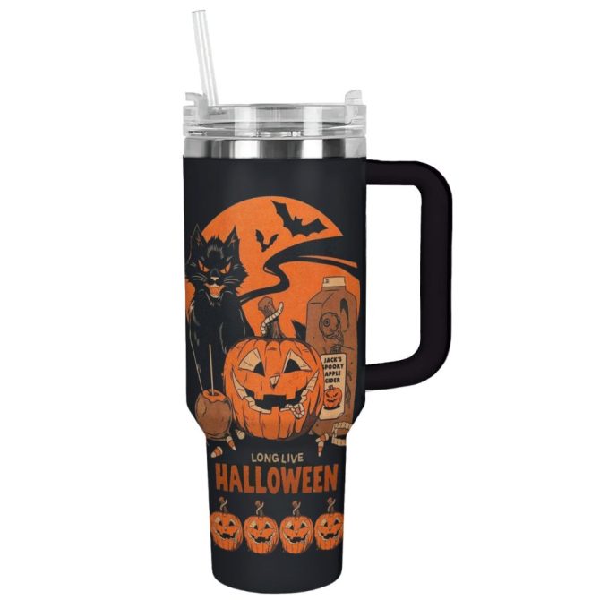 Delight Momster Halloween Custom Stanley Quencher 40Oz Stainless Steel Tumbler With Handle