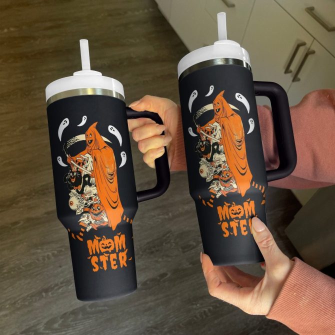 Delight Momster Halloween Custom Stanley Quencher 40Oz Stainless Steel Tumbler With Handle - Image 2