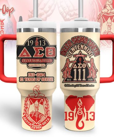 Delta Sigma Theta Custom Stanley Quencher 40Oz Stainless Steel Tumbler With Handle