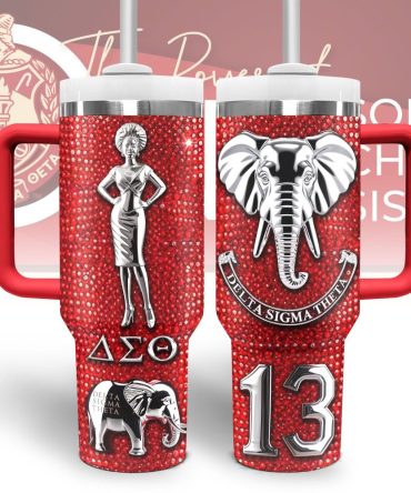 Delta Sigma Theta Custom Stanley Quencher 40Oz Stainless Steel Tumbler With Handle