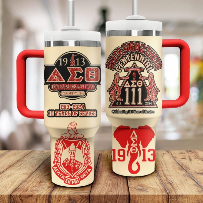 Delta Sigma Theta Custom Stanley Quencher 40Oz Stainless Steel Tumbler With Handle - Image 2