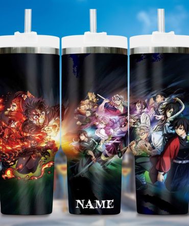 Demon Slayer Anime Custom Stanley Quencher 40Oz Stainless Steel Tumbler With Handle