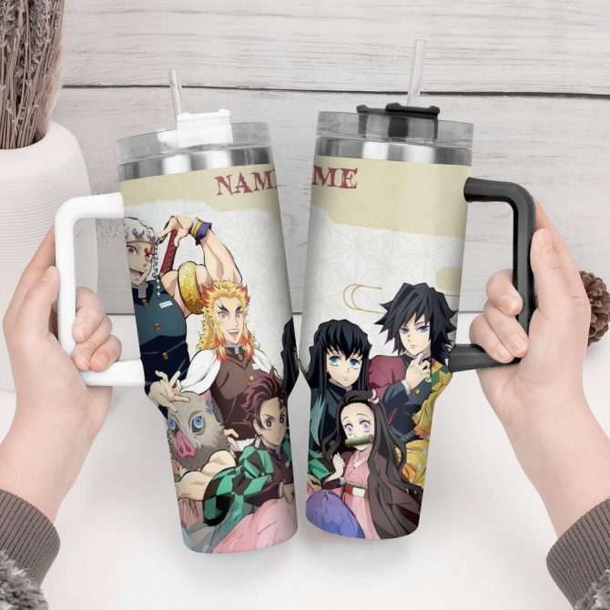Demon Slayer Anime Custom Stanley Quencher 40Oz Stainless Steel Tumbler With Handle - Image 3